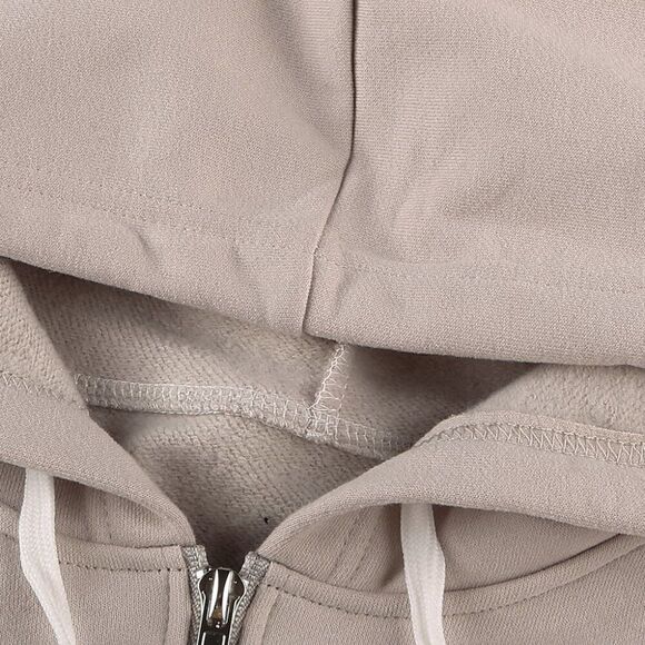 Hoodie Sweater Sweatshirt pink cotton color block quarter zip pullover - Picture 15 of 16